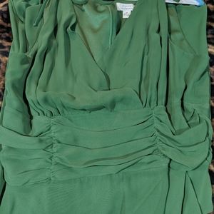 Dress Barn green sleeveless flowy dress sz 16